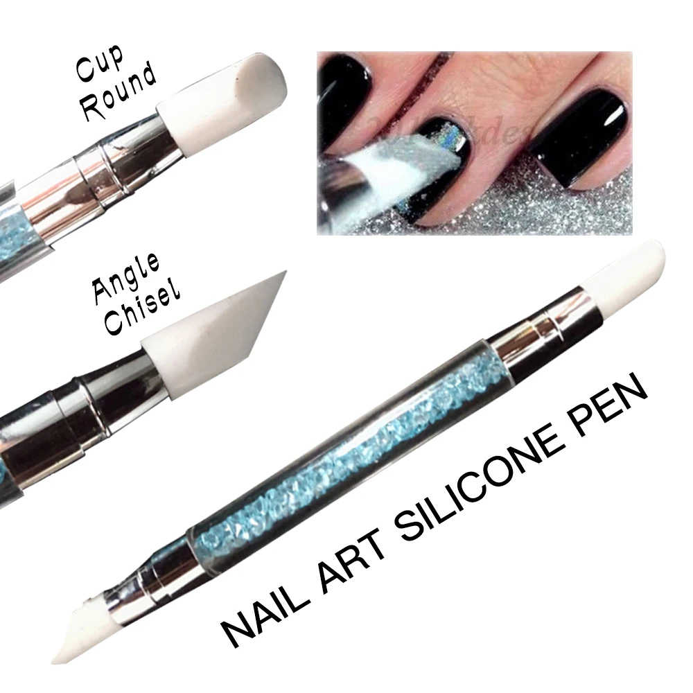 3PCS Silicone Nail Art Brushes For Design DIY Holographic Painting Acrylic Drawing Pen Tool Accessoires Manicure | Красота и здоровье