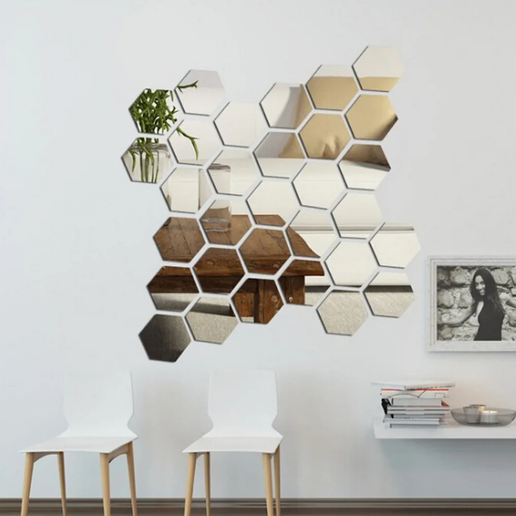 7 шт. 18x16 см Акриловая Зеркальная Наклейка на стену DIY искусство настенные изображения стена наклейка s Декор для гостиной 3D декоративная Зеркальная Наклейка на пол