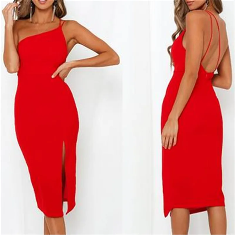 CA Women's Sleeveless Bodycon Sexy Dresses Womens Ladies Spaghetti Strap Evening Party Beach Summer Dress New 2019 | Женская одежда