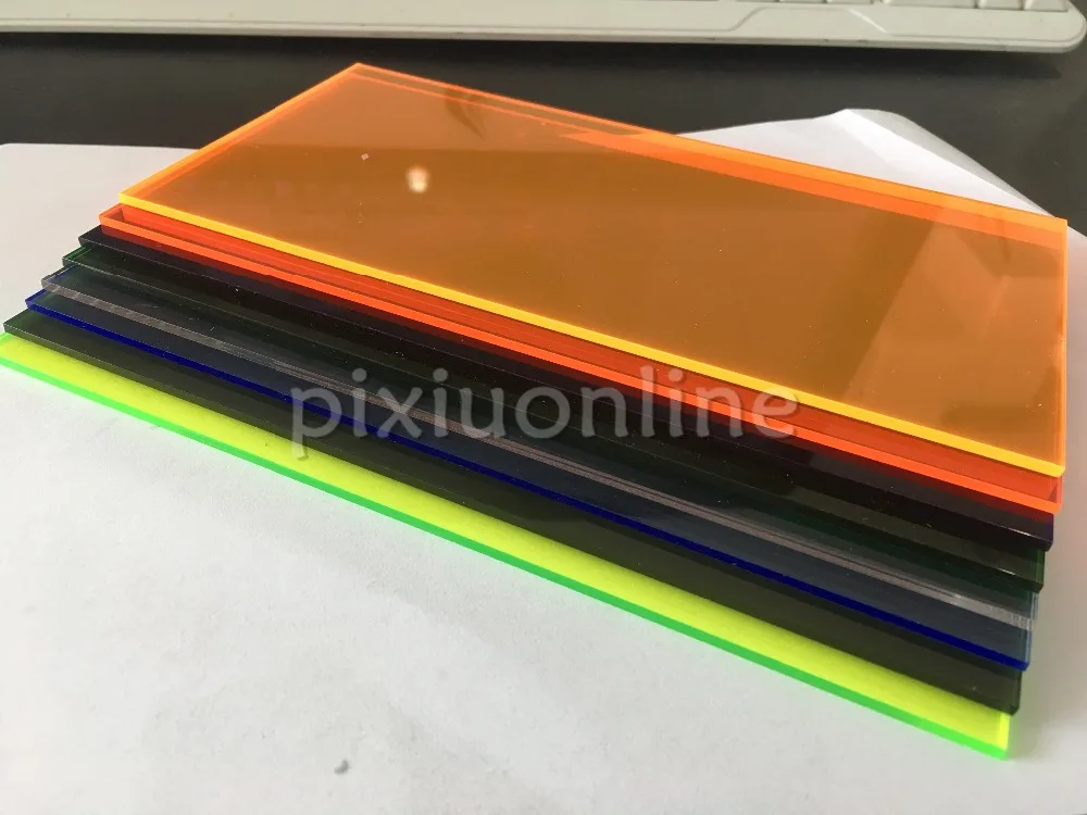 8 различных цветов акриловых досок 10*20 см J351 Perspex прозрачные пластиковые листы для