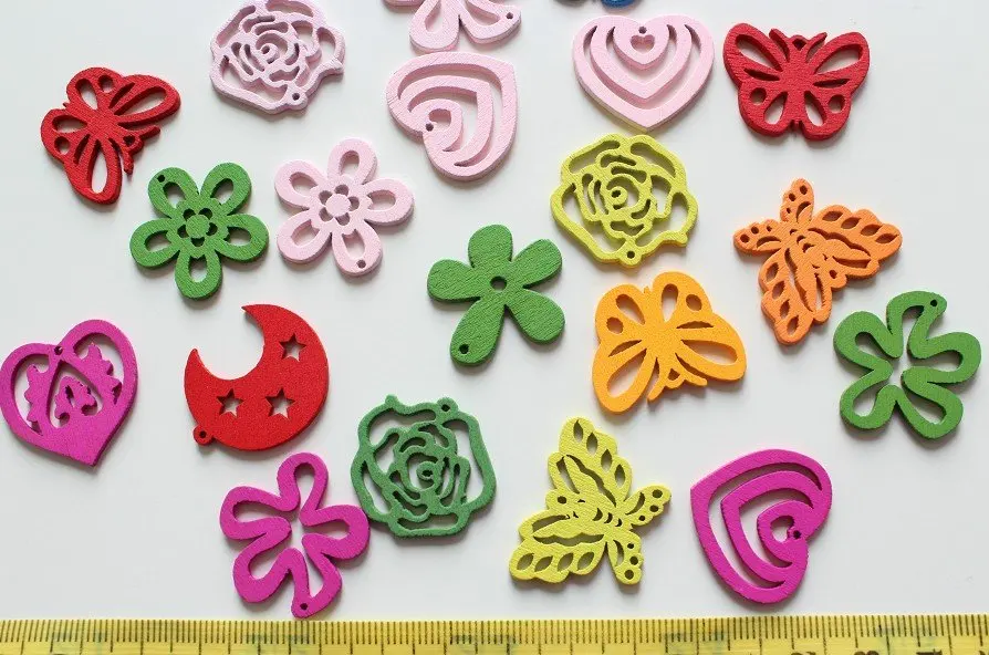 500pcs MIX Colors wooden charms Cabochon approx 25mm wholesale free shipping