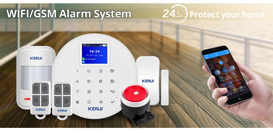 KERUI W17 EN RU ES DE IT FR переключаемая GSM Wifi сигнализация для дома в комплект системы сигнализации с Android Ios APP управление
