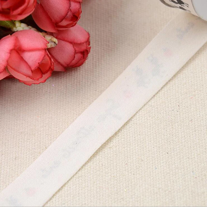 

Beige Cotton Ribbon Printed Ant Letter High Quality 15MM 100Yards/Lot DIY Webbing Sewing & Packing Accessories BBXU-171
