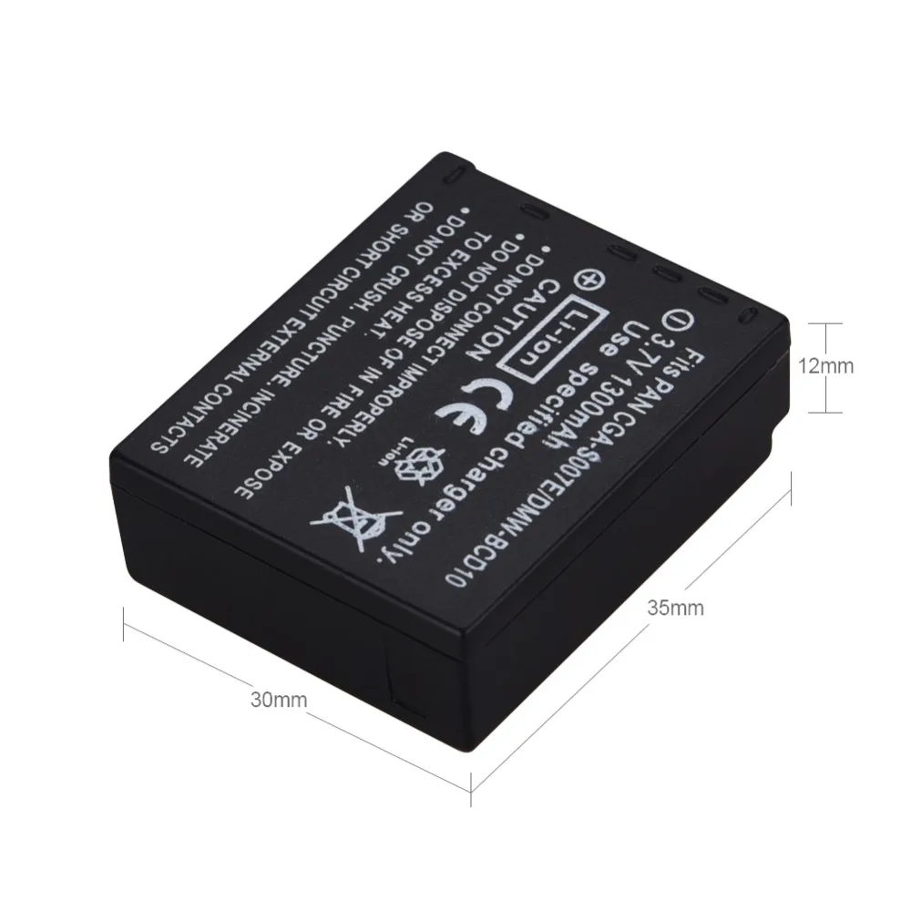 Аккумуляторная батарея для камеры 2X 1300 мАч + USB зарядное устройство Panasonic DMC TZ1 TZ2 TZ3