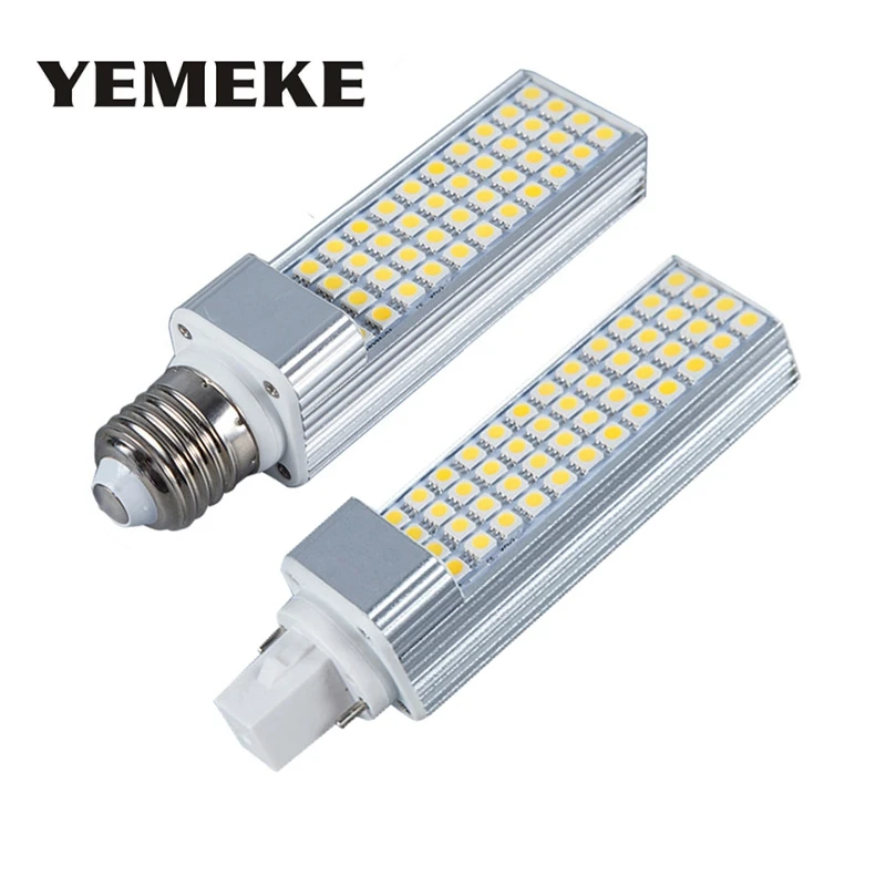 SMD 5050 светодиодный лампы 5 Вт 7 Вт 9 Вт 11 Вт 13 Вт E27 G24 светодиодный кукурузная лампочка лампа свет прожектор 180 градусов AC85-265V с горизонтальным разъемом светильник