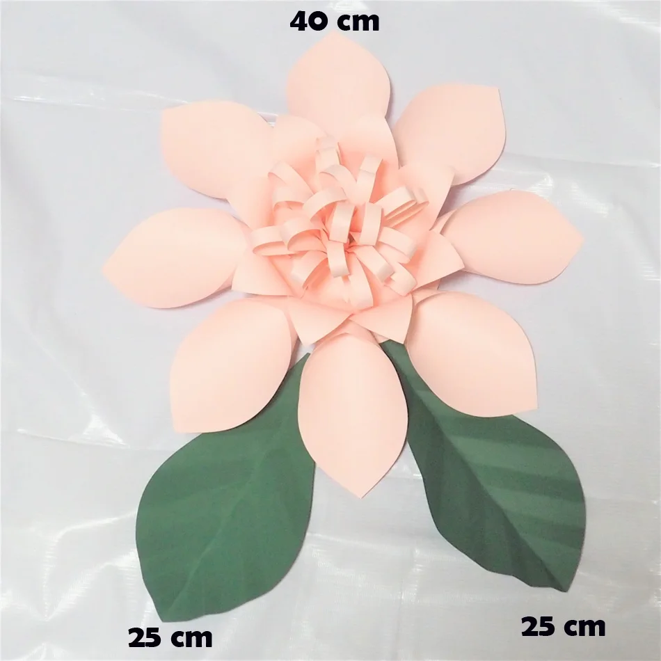 40 см Cardstock роза DIY легко бумажные цветы + 2 шт 25 листья для детской стены Цветочный