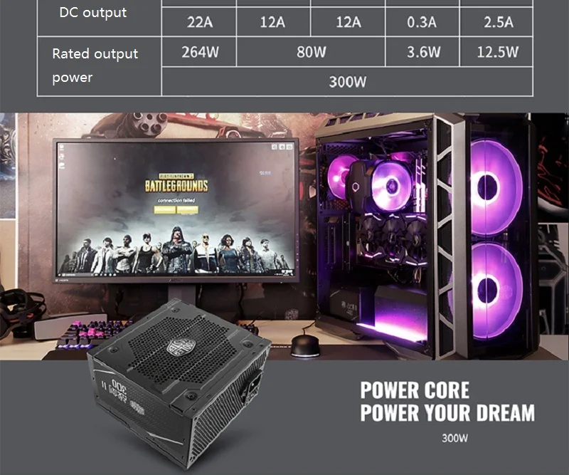 Cooler Master PC PSU компьютерный блок питания Номинальная мощность 300 Вт 300 Вт 12 см вентилятор 12 В ATX PC блок питания PFC Actice для игрового офиса