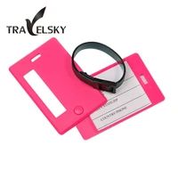 10pcsset fashion travel luggage tag pvc bags tags pull rod box sign suitcase tag travel men 5 color choice free shipping 13101