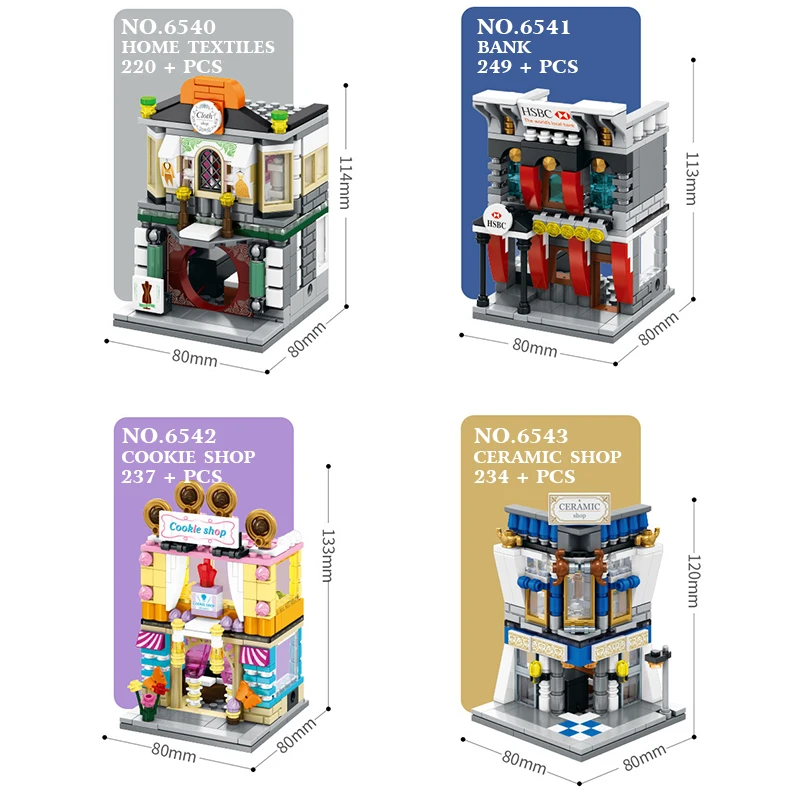 Sembo Mini City Street View Store LeSet creator Building Blocks Обучающие игрушки подарки на день рождения