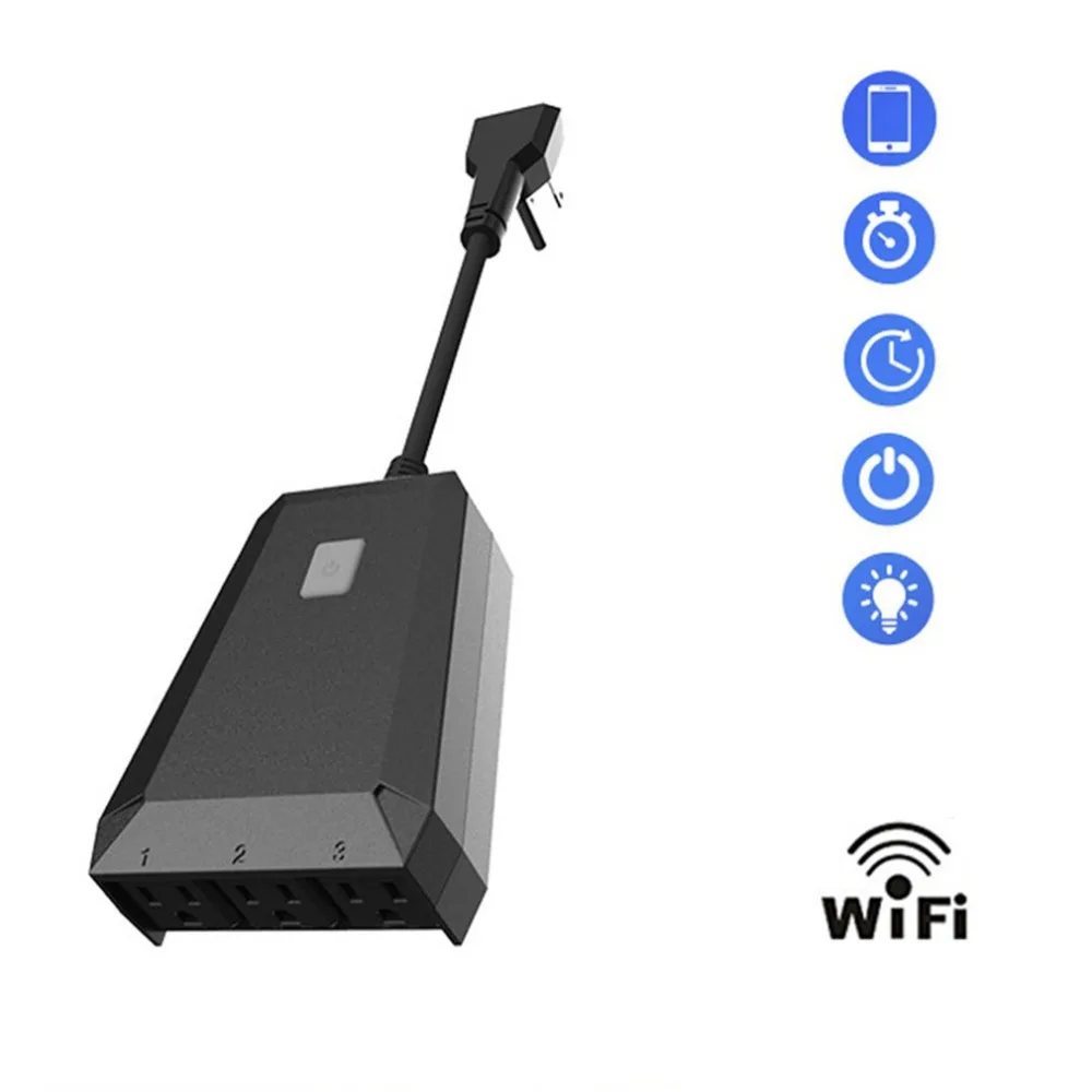 Умная розетка с 3 портами Wi-Fi беспроводной пульт дистанционного управления |