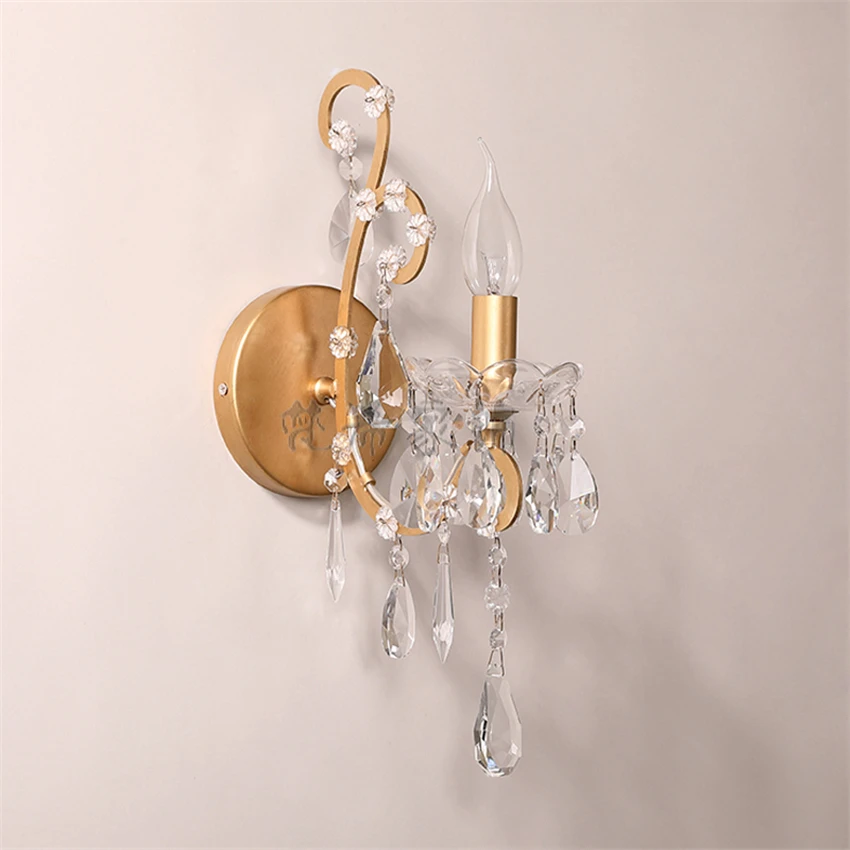 Роскошные французские хрустальные настенные светильники прикроватное Бра в