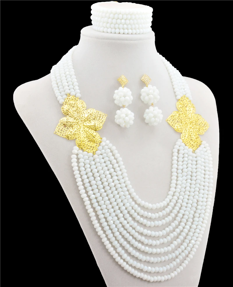 Классические нигерийские Свадебные африканские бусины ювелирный набор