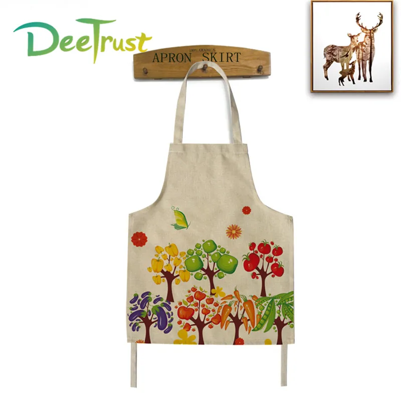 Новинка 2018 хлопковый льняной фруктовый фартук цветной съемный