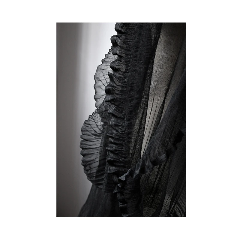

pleated texture irregular mesh gauze wedding dress designer fabric for patchwork bazin riche getzner tissus telas por metros