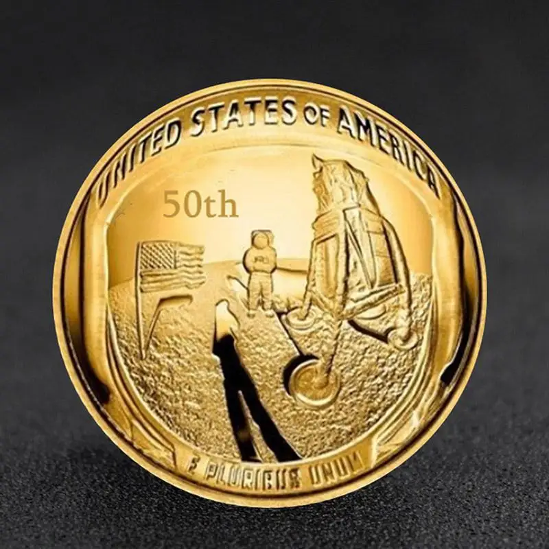 2019 США 50 летие Аполлон 11 Луна Посадка Серебро позолоченные памятные монеты