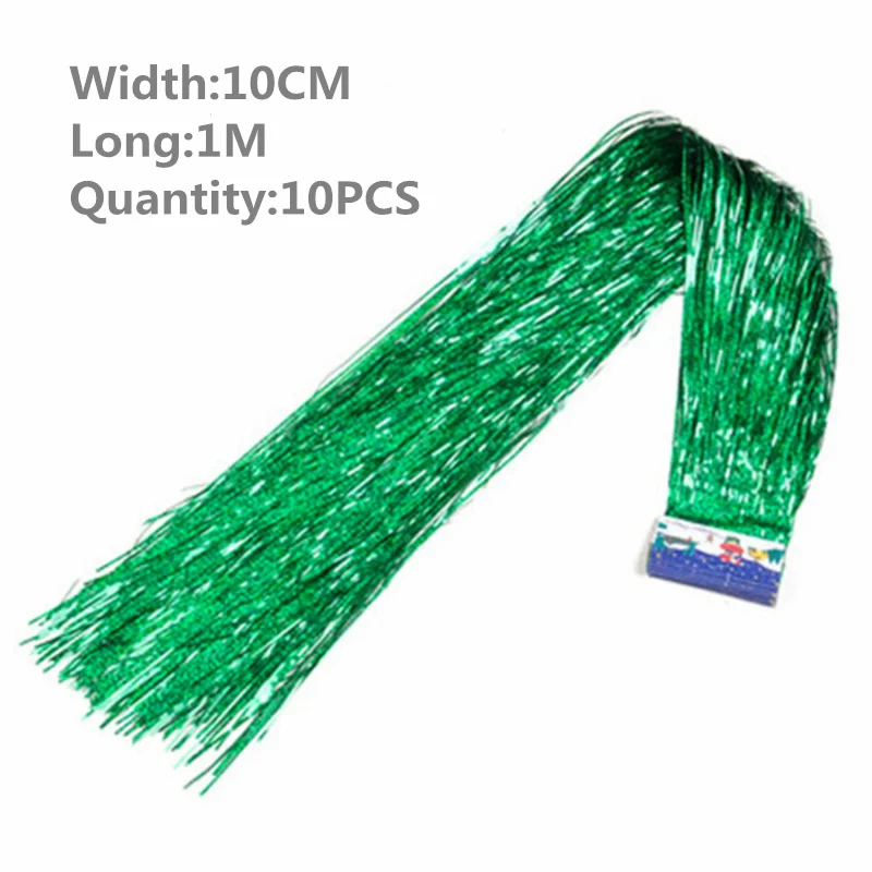 10CM-Green Завивка ленты День рождения Свадебные украшения фон дождь занавес фон с пайетками полоса фольги мишура воздушный шар с завесой струны - Цвет: 10CM-Green
