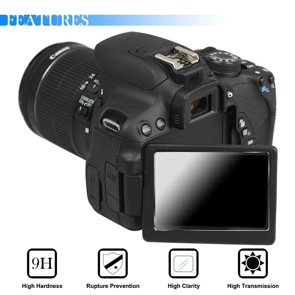 2 шт. 9H закаленное стекло Защита ЖК-экрана для Canon EOS 6DII 7DII 70D 77D 6D II 7D MARK 3-дюймовая