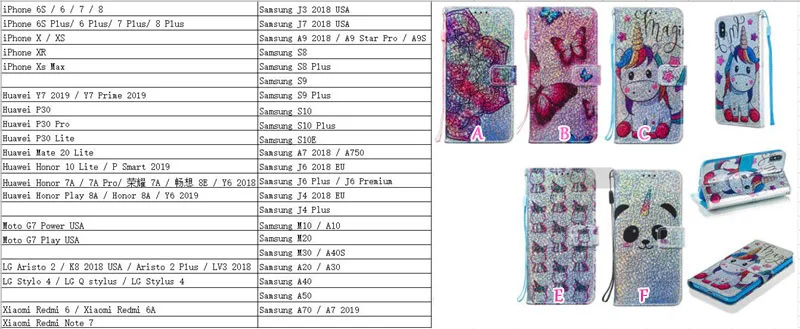 Кожаный чехол кошелек с блестками для Iphone XS MAX X 8 7 6 Plus Единорог роскошный Фольга