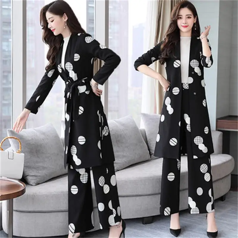 Женское длинное пальто с широкими штанинами весна-осень 2019