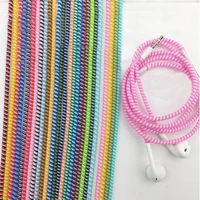 2pcslot spiral cable protector for iphone earphone bobbin winder 1 1m earpods case rope protection spring twine earphones cover