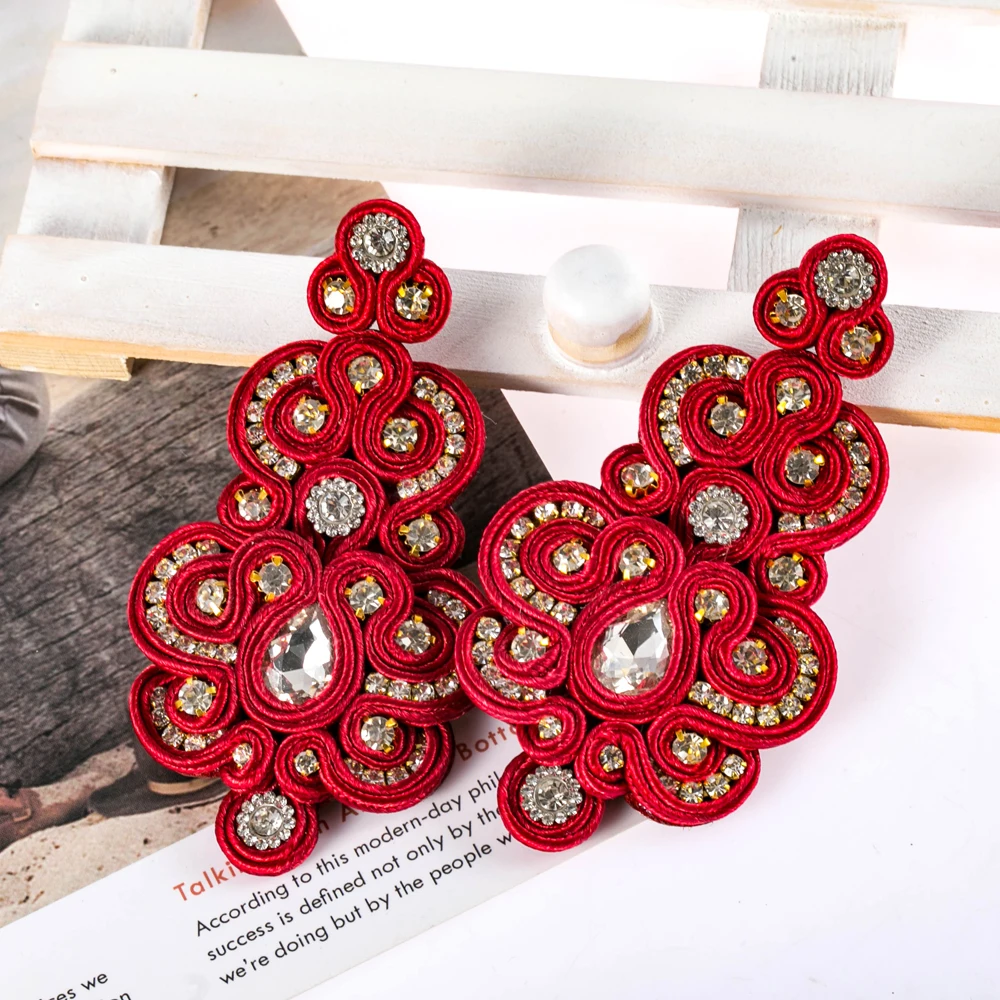 KPacTa новый дизайн Сутажные серьги ручной работы этнические ювелирные изделия