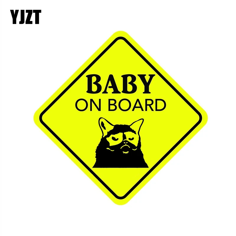 

YJZT 14.5CM*14.5CM BABY ON BOARD Car Sticker Cute Cat PVC Decal 12-40150