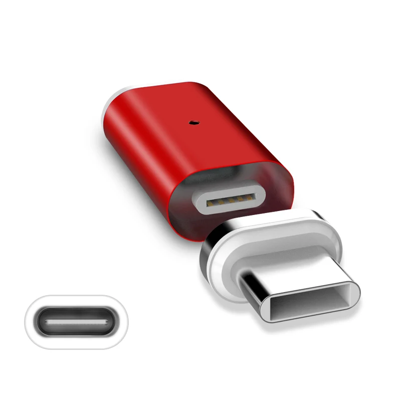 Red Add Type C Tip Адаптер с магнитным зарядным устройством типа C для samsung iPhone Xiaomi huawei - Цвет: Red Add Type C Tip