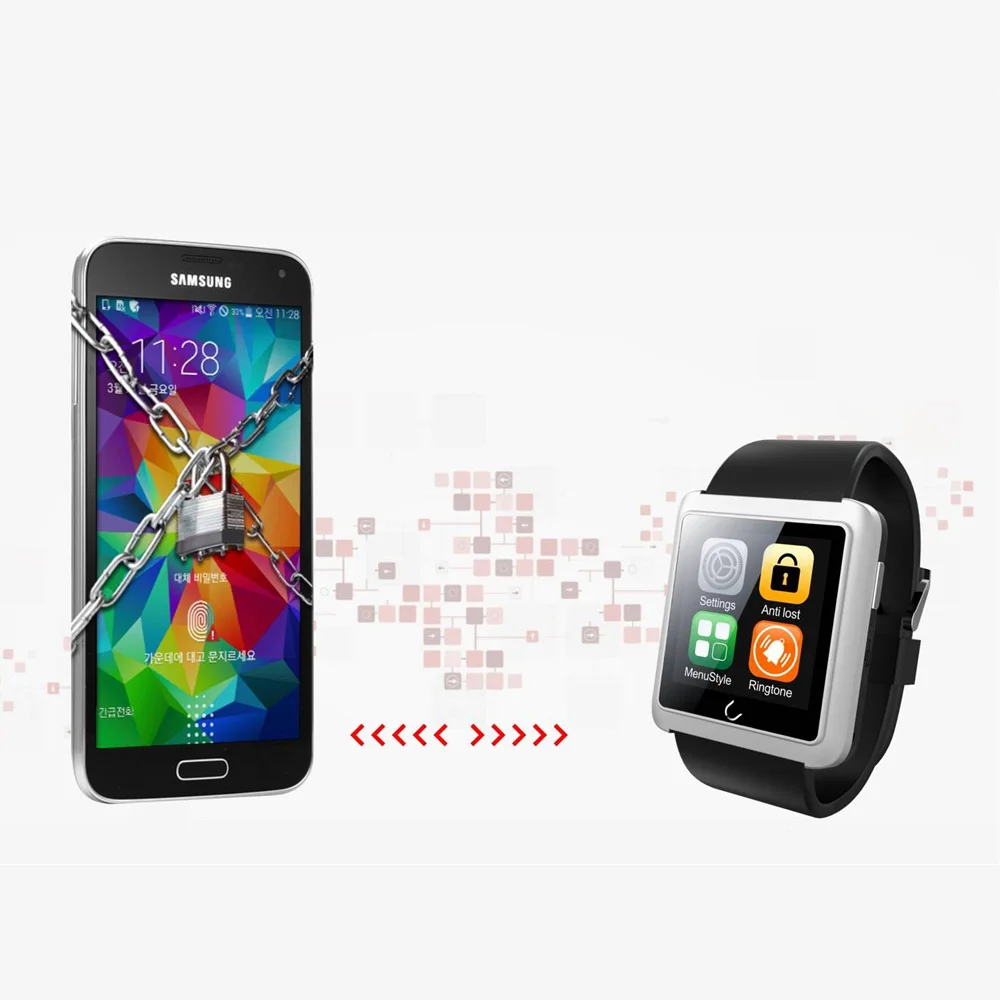 Поддержка смарт часы для IOS водонепроницаемый чехол iPhone 6 5 5S 4 4S Samsung S5 S4 Note HTC Android