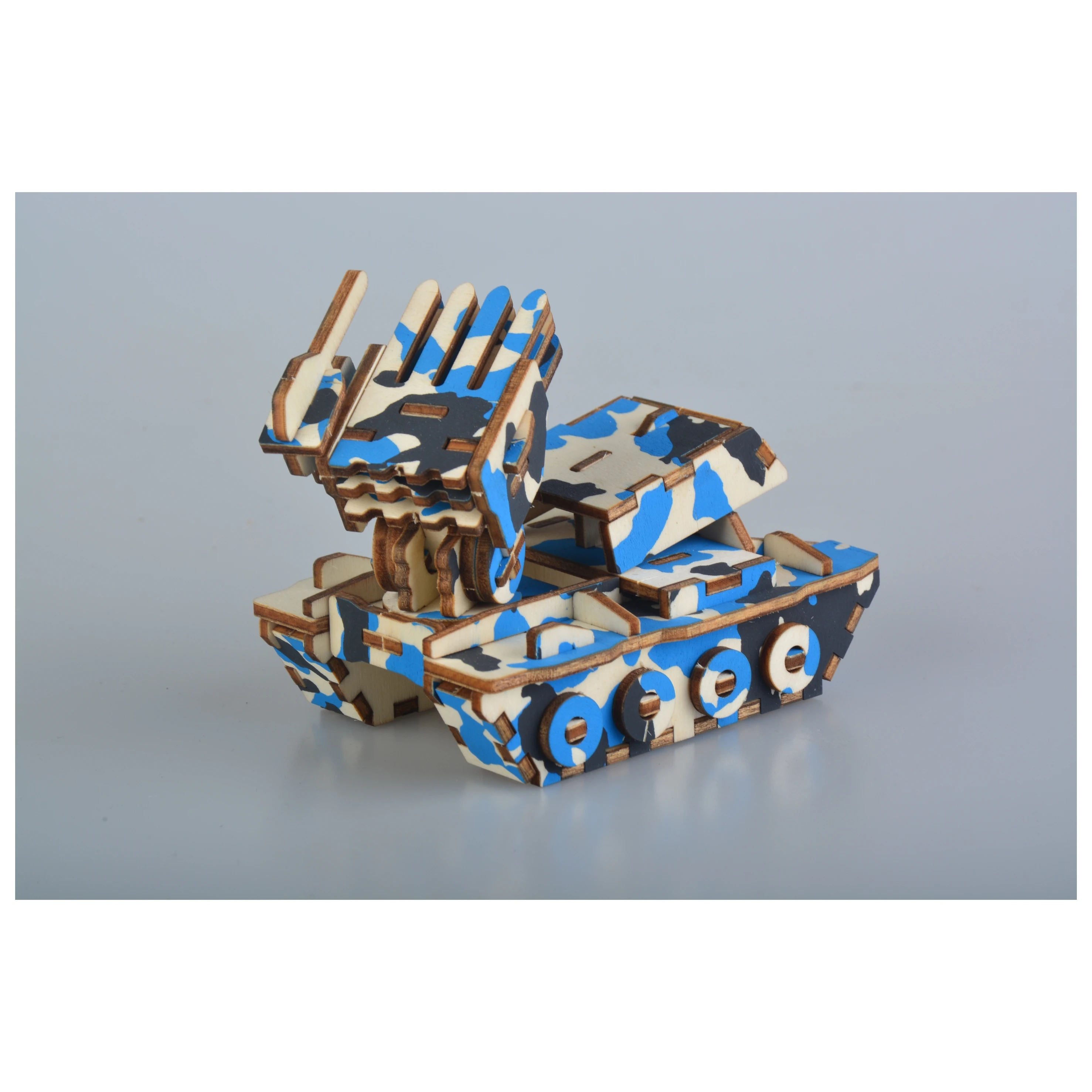Лазерная резка 3D деревянная головоломка военная самоходная артиллерия DIY сборка Детский обучающий деревянная игрушка для детей мальчик
