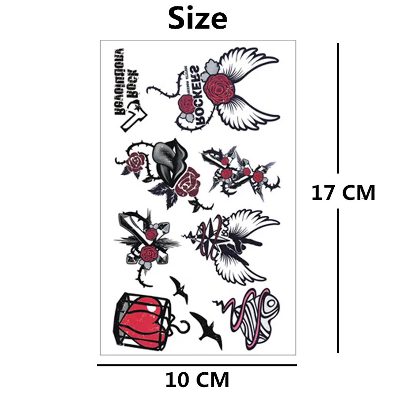 SHNAPIGN временная татуировка с крестом для губ боди арт на руку наклейка s 17*10 см
