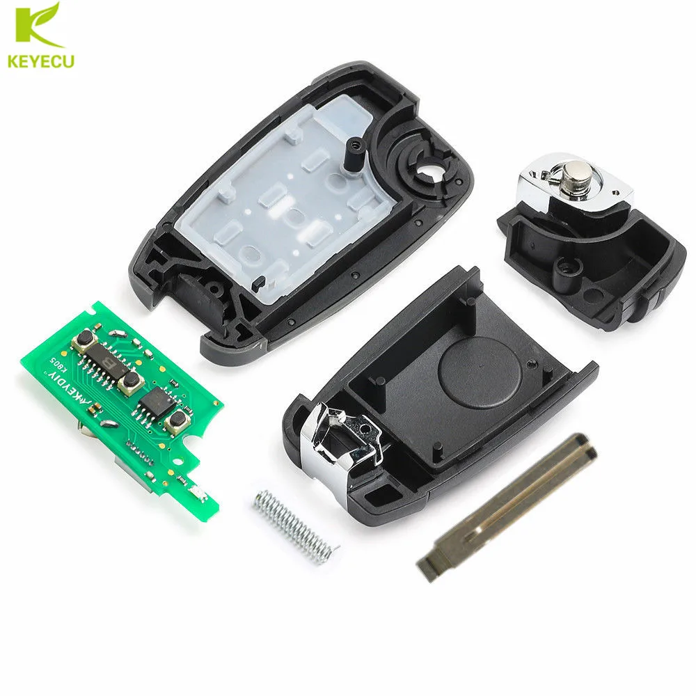 Запасной обновленный дистанционный ключ брелок KEYECU 433 МГц 4D60 чип для Hyundai Accent 2018