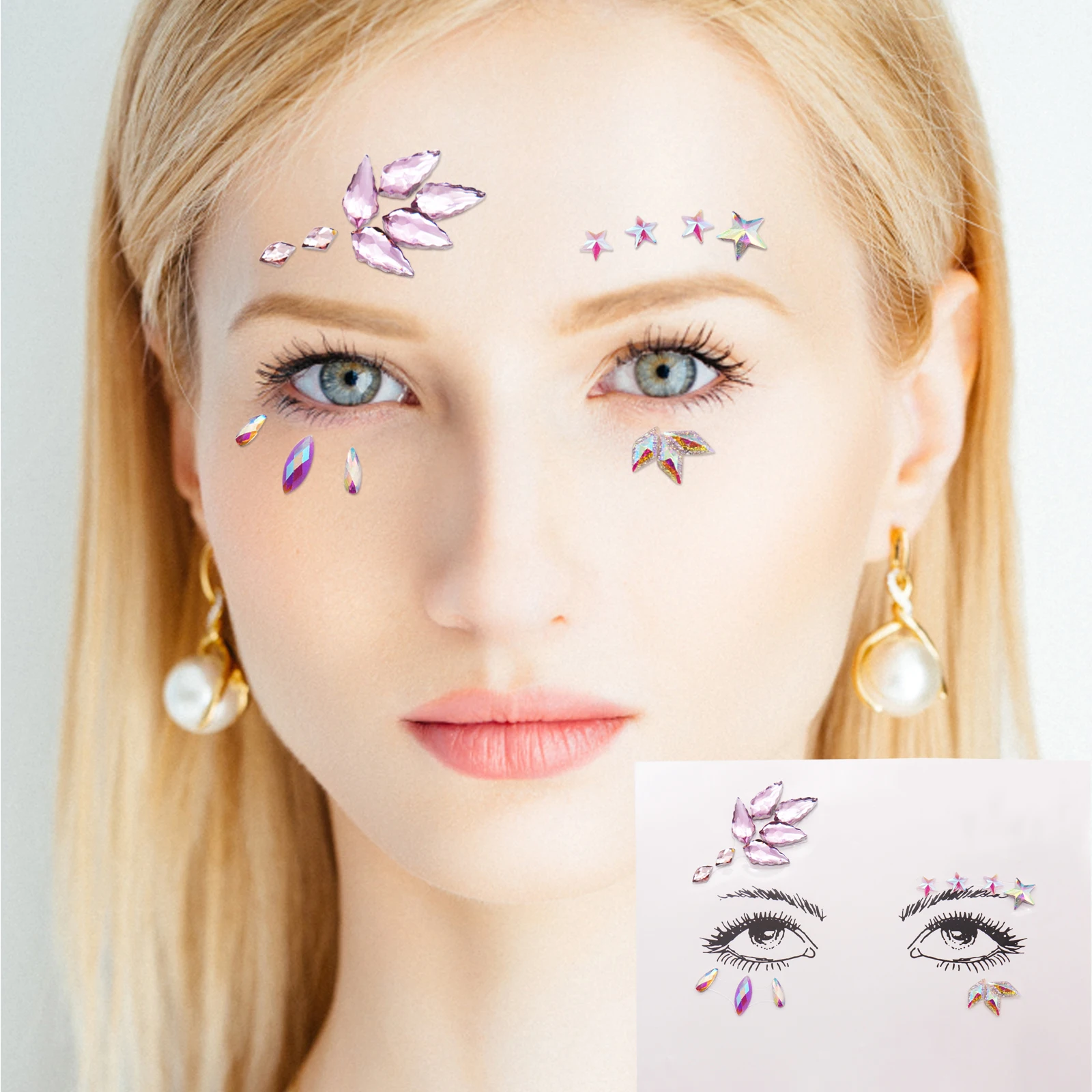 1 шт. кристальная акриловая наклейка для дрели Bindi горный хрусталь подобранный