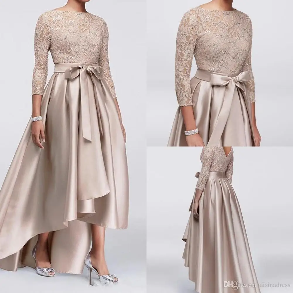 Robe de soiree/вечернее платье цвета шампанского с высоким и низким вырезом длинными