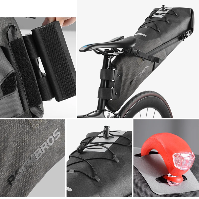 ROCKBROS 10L MTB велосипедные задние Сумки Водонепроницаемые многофункциональные регулируемые ультра-большие велосипедные сумки треугольная седельная сумка