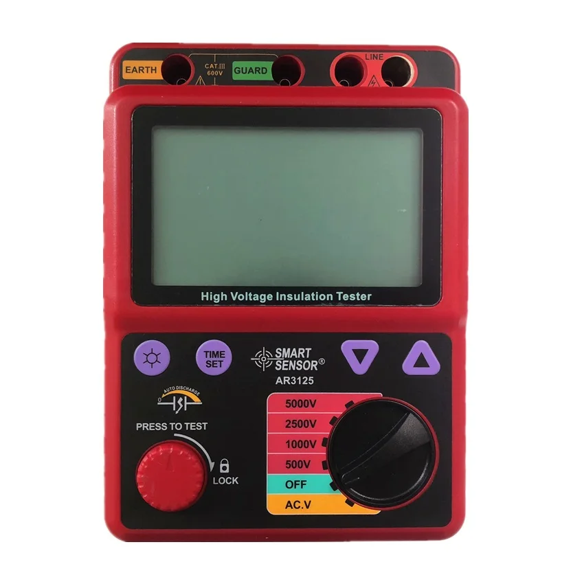 

Smart Sensor AR3125 500~5000V Megohmmeter High Voltage Insulation Resistance Tester Megger
