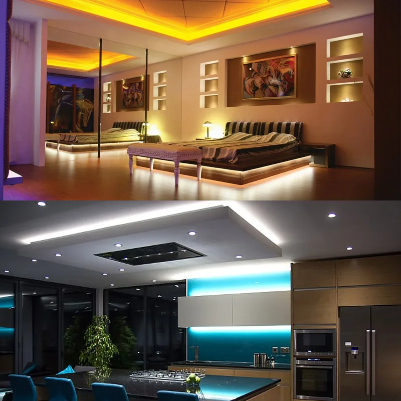 Светодиодная лента 220 В 20 цветов RGB 5 м 10 15 5050 Гибкие светодиоды осветительная