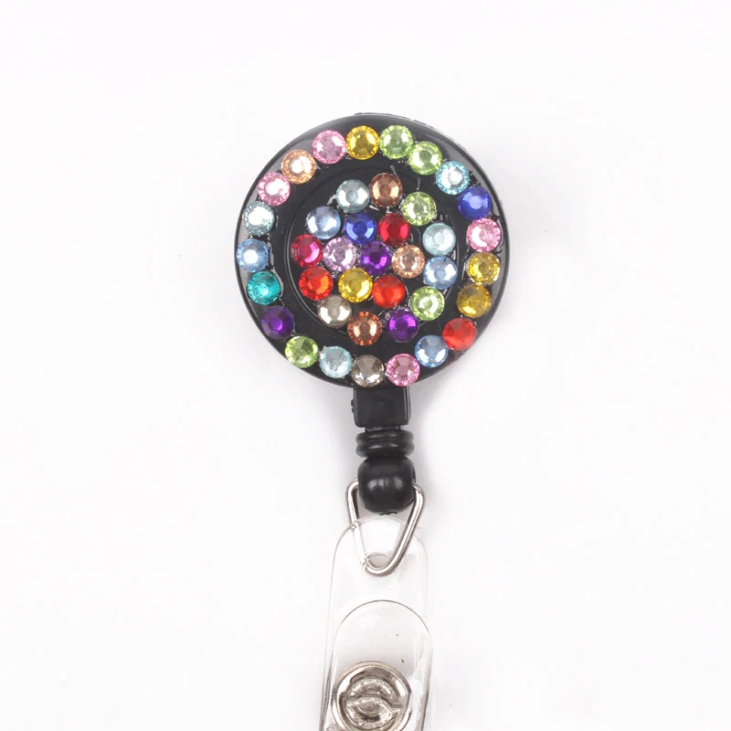 Plastic Retractable Badge Reel ID Card Holder Stationary Pull Key Name Tag Holders Round Translucent Buckle|Бейджи и аксессуары| |
