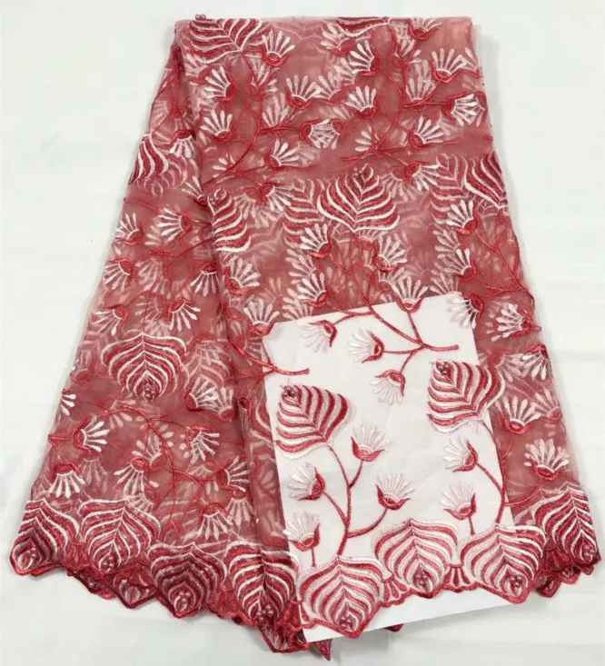 African lace fabric embroidered flower net high quality Nigerian with beaded for wedding dress ju7-2 | Дом и сад
