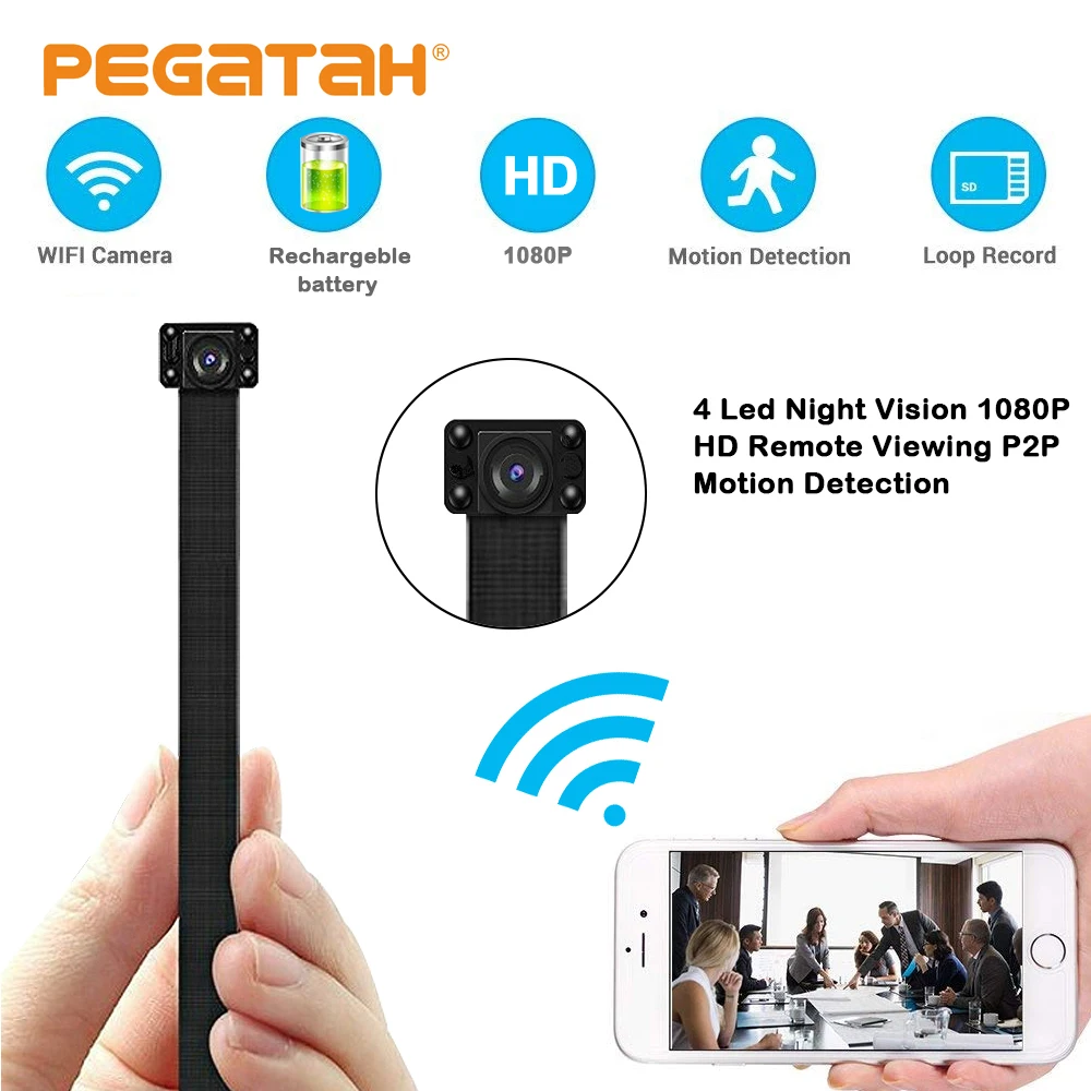New1080P Мини Wifi камера HD wifi P2P микрофон TF видео запись движения Обнаружение