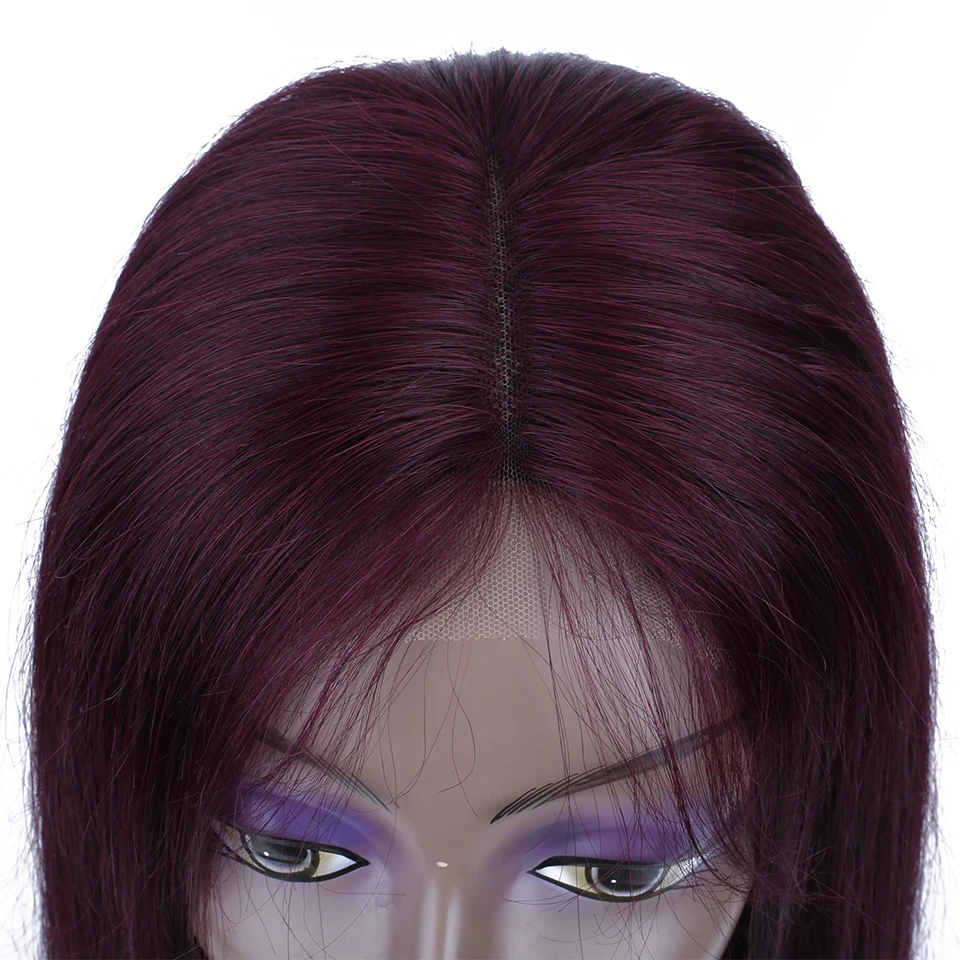 HairUGo, перуанские прямые волосы, 4*4, шнуровка, парик, жук, Омбре, человеческие волосы, парики для женщин, Remy, предварительно выщипанные, натуральные волосы