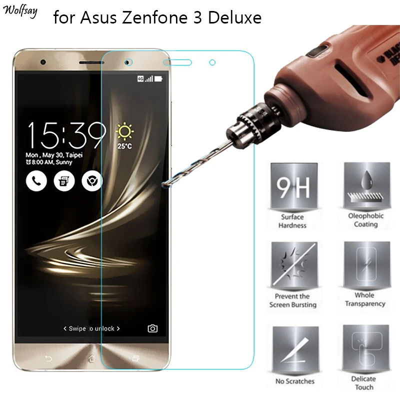 2 шт для стекла Asus Zenfone 3 Deluxe ZS570KL закаленное стекло защита экрана Wolfsay|tempered glass|screen