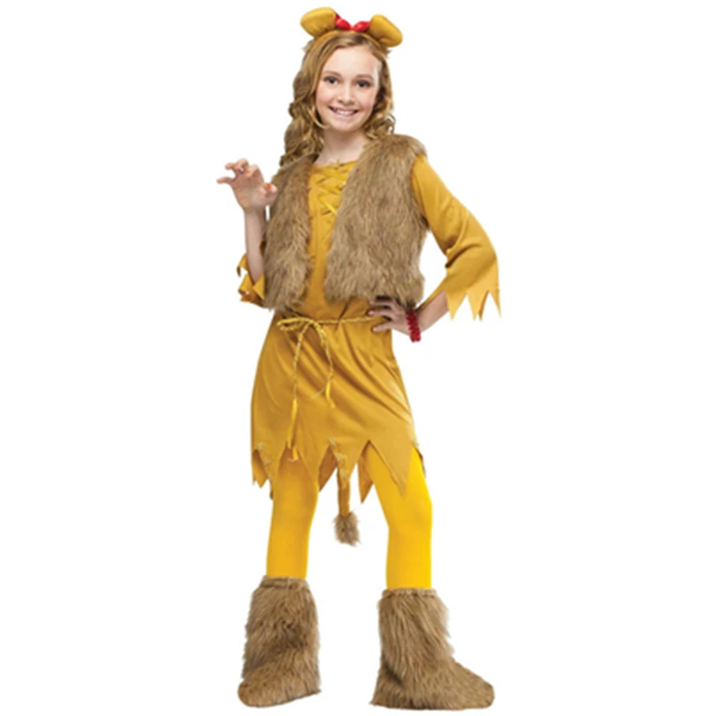 

Kids Cosplay Courage Lion Child Girl Cute Children Party Animal Halloween Costume Girls Halloween Costumes L15285