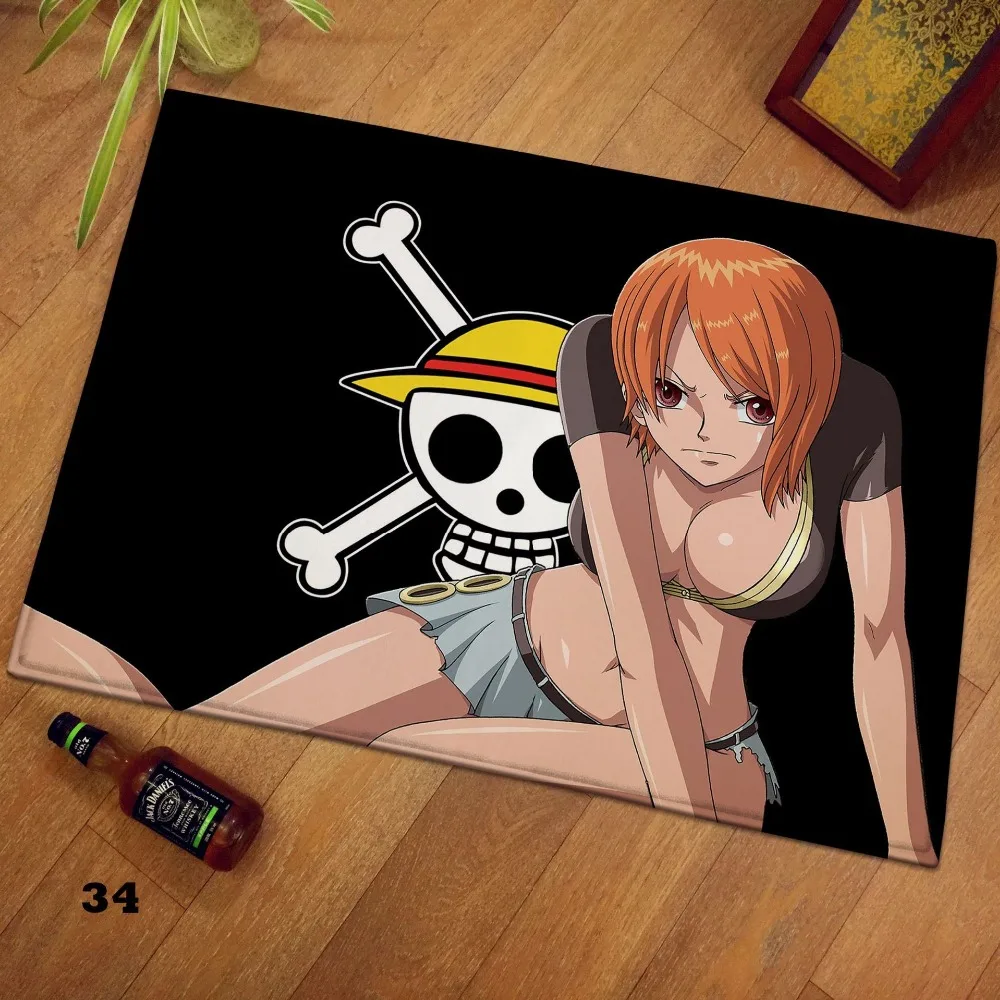 Забавный мультяшный люффи напольный коврик кружка манга плюшевый для комнаты