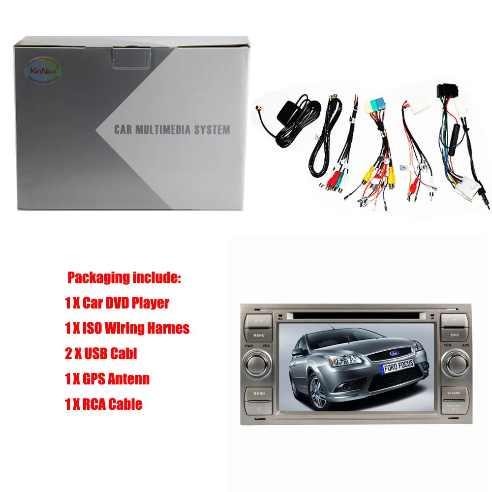 Wekeao 7 &quotСенсорный экран dvd плеер автомобиля для Ford Focus Fiesta Transit с навигацией