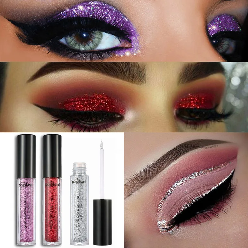 Подводка для глаз Popfeel модная блестящая подводка макияжа серебристая золотая