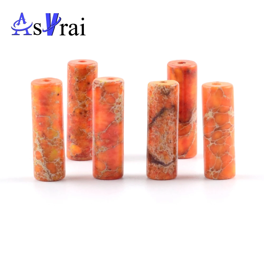 Бусины-разделители из натурального оранжевого камня для изготовления ювелирных