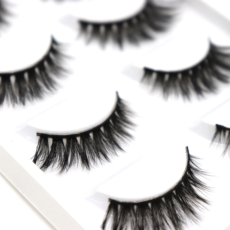 Новый 5 пар ручной хлопок стебель воды норки накладные ресницы пересечь грязные