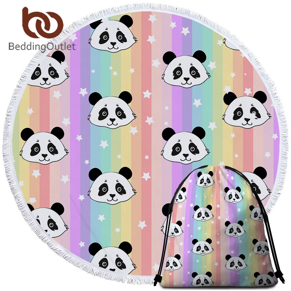 Постельное белье на выходе панда полотенце из микрофибры мультфильм Радуга