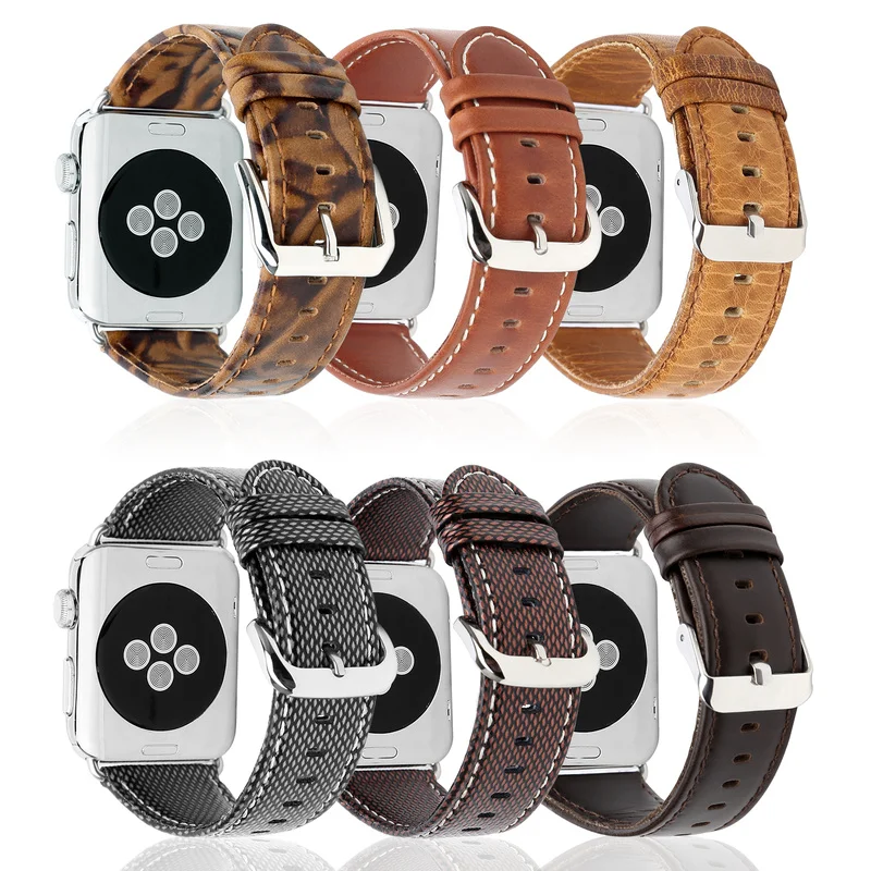 Кожаный ремешок для Apple Watch Band 42 мм 38 Iwatch Series 3 2 1 браслет ремень из натуральной