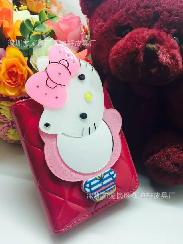 Известная марка класса Люкс Малый милые короткие Магия Аниме Рисунок «Hello Kitty» кошелек женские портмоне и кошельки Portefeuille роковой 40